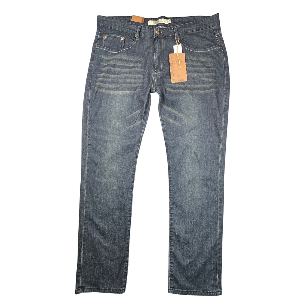 BLUE RAG Mens Flex Fit Indigo Denim Jeans Style BUJ6002 Size 38x30 - Picture 2 of 15